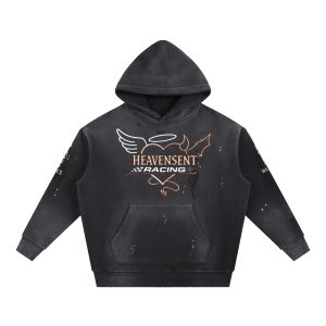 Vintage Washed Frayed Fleece Hoodie